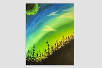 Capture the Beauty of Moonlit Grass in a Stunning Painting